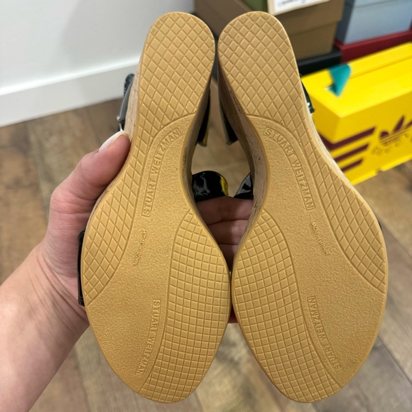 NWOT Stuart Weitzman Black Patent Leather Wedges - Picture 4 of 5